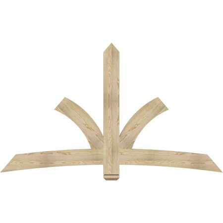 Ekena Millwork Davenport Rough Sawn Timber Gable Bracket, Douglas Fir, 84"W x 49"H x 2"D x 6"F, 14/12 Pitch GBW084X49X0206DAV00RDF